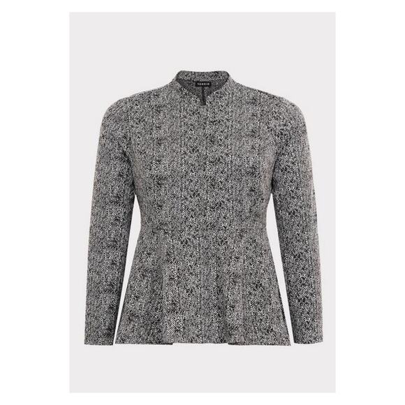 Torrid Black&White Chevron Peplum Jacket Sz.4 - Picture 4 of 16